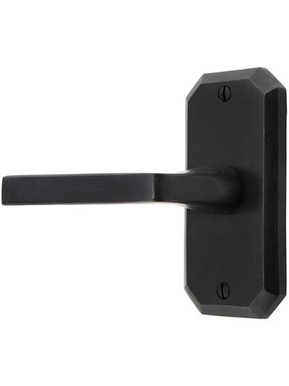 Solid Bronze Angular Short-Plate Door Set with Alessa Levers.